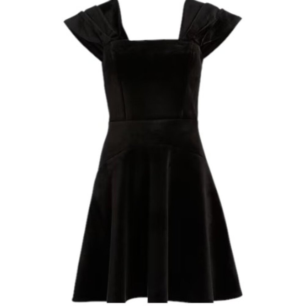 EXPRESS Off The Shoulder Mini COCKTAIL PARTY BLACK VELVET Dress XS NWT - Picture 5 of 9